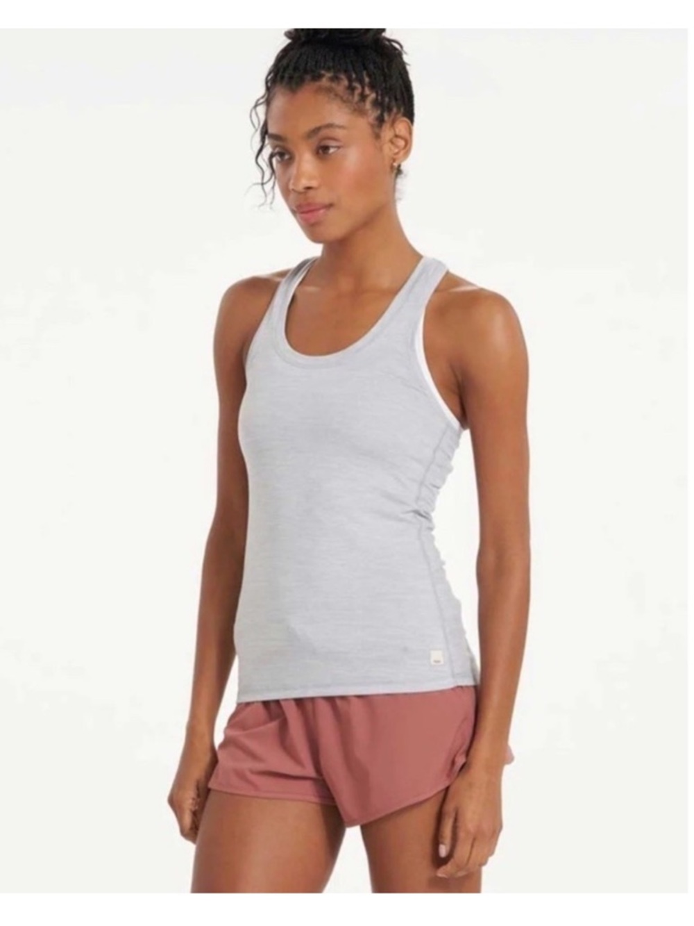 Vuori Heather Light Gray Racerback Tank Top - Women's